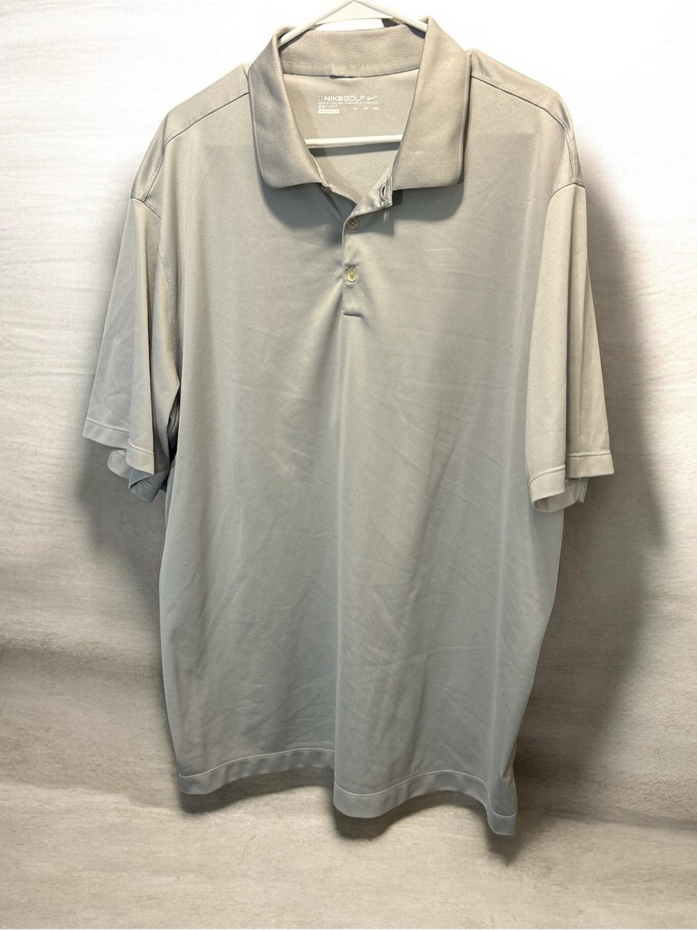 Nike Golf Shirt Mens XXL Gray Short Sleeve Dri Fit Polo Tour Performance Solid